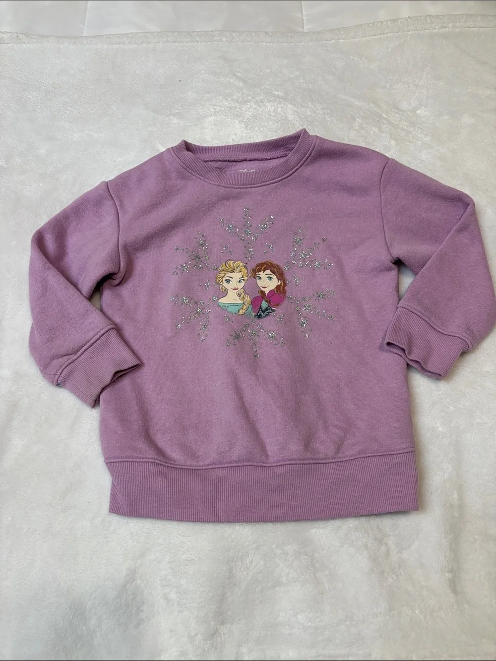 Girls Lavender Elsa & Anna Sparkle Crewneck Sweatshirt